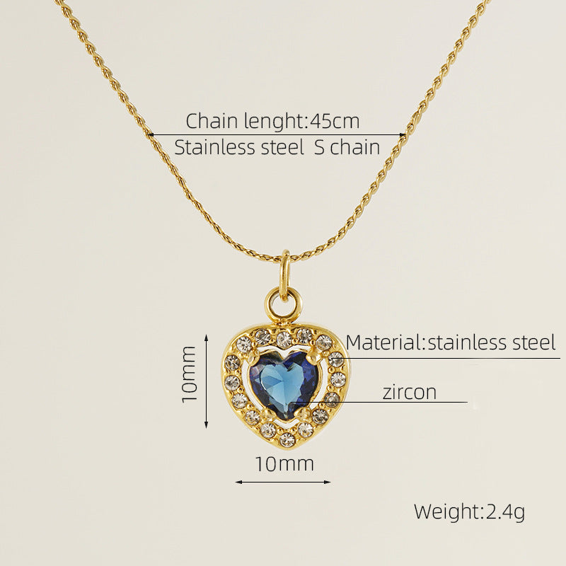 Women's Love For Inlaid Zircon High-grade Light Necklaces
