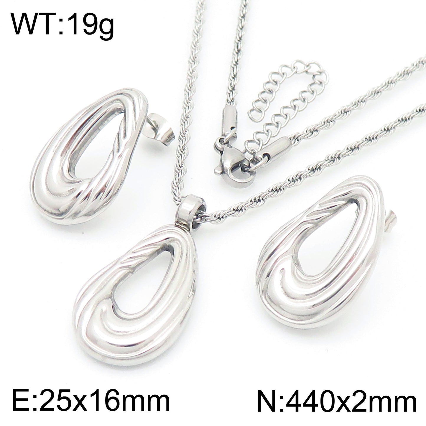 Stainless Steel Line Design Water Drop Earrings