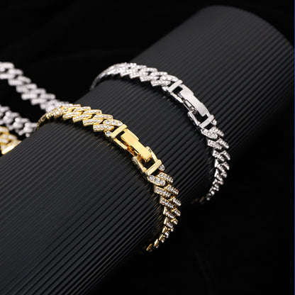 Source High Quality Cuban Link Chain Diamond-shaped Necklaces