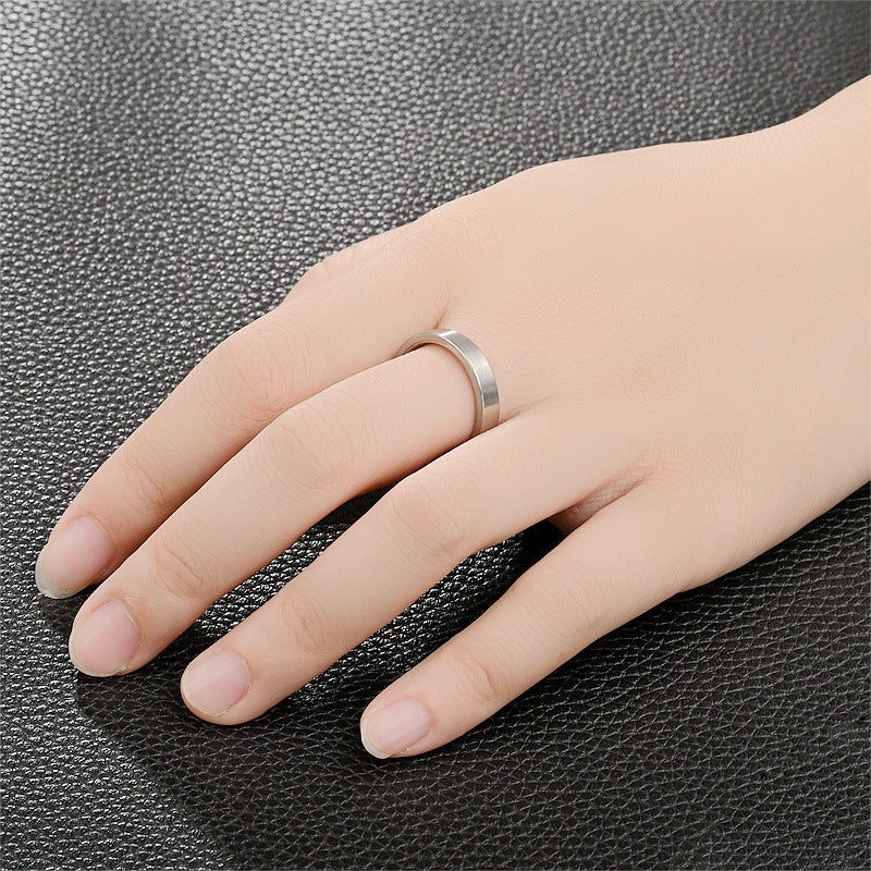 Simple Frosted Titanium Steel Hand Jewelry Rings