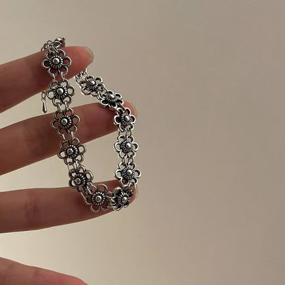 Simple Distressed Little Flower Design Cold Style Bracelets