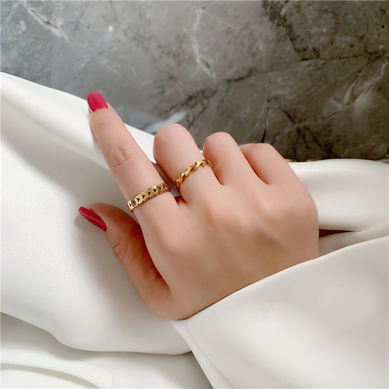 Simple Cold Style Fresh Wheat Female Rings