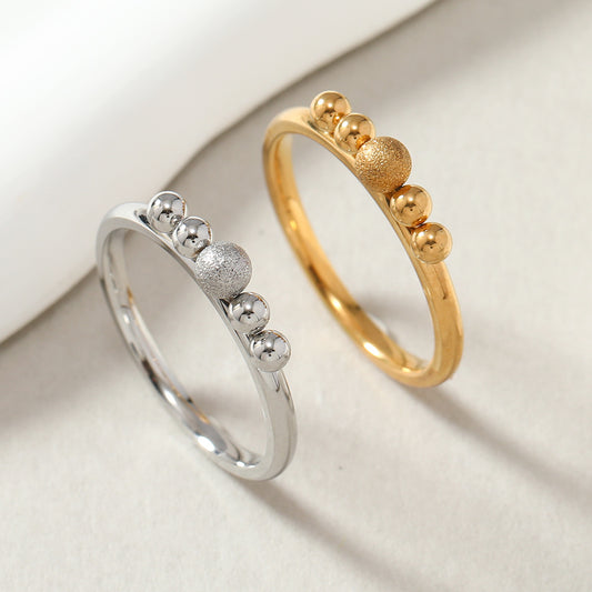 Minimalist Design Simple Welding Frosted Ball Rings