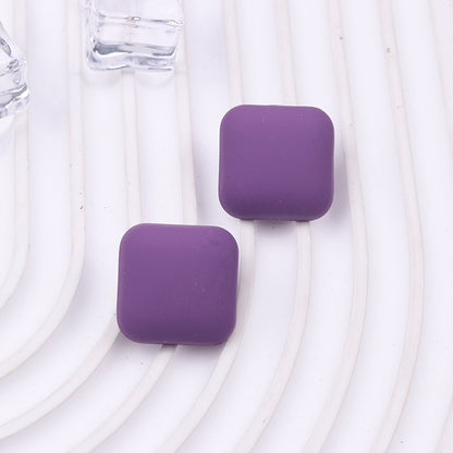 Women's Color Square Acrylic Summer Double-sided Spray Paint Earrings