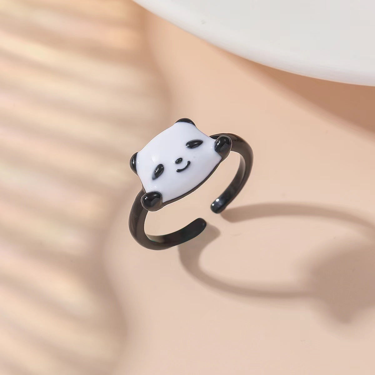 Childlike Cute Panda Alloy Personalized Niche Design Rings