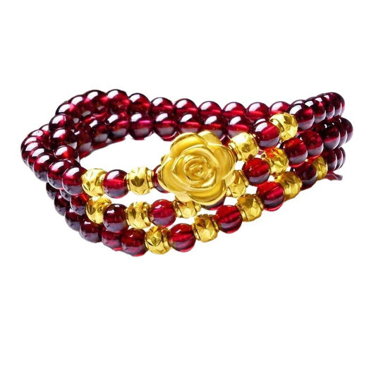 Imitation Garnet Simple Couple Gilt Small Bracelets