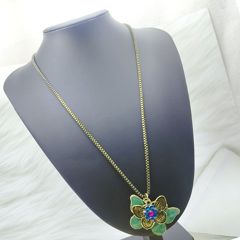 Women's Painting Oil Accessories Butterfly For Temperament Necklaces