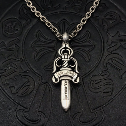 Women's & Men's Large Cross Big Sword Sweater Chain Necklaces