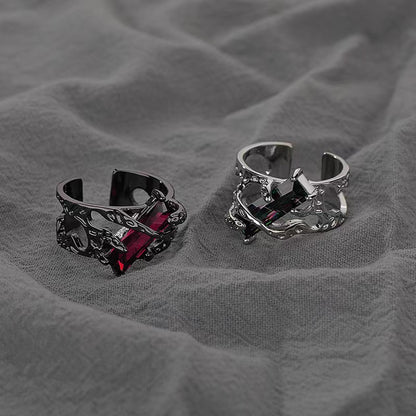 Women's & Men's Ruby Trendy Domineering Unisex Style Texture Rings