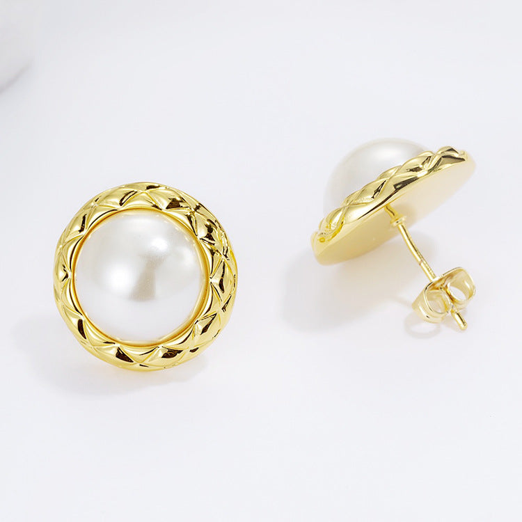 Women's Imitation Pearl Exaggerated Korean Style High Earrings