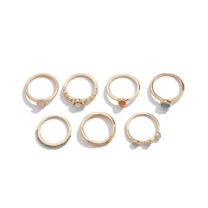 Ornament Cold Style Inlaid Gemstone Irregular Rings