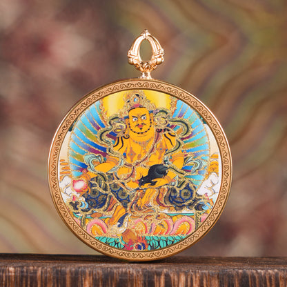 Tibet Portable Small Yellow God Of Pendants