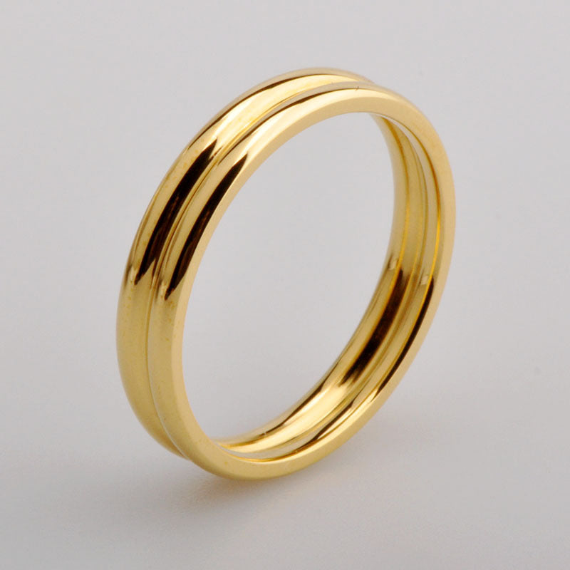 Women's & Men's Gold High Color Retention Simple Cool Air Rings