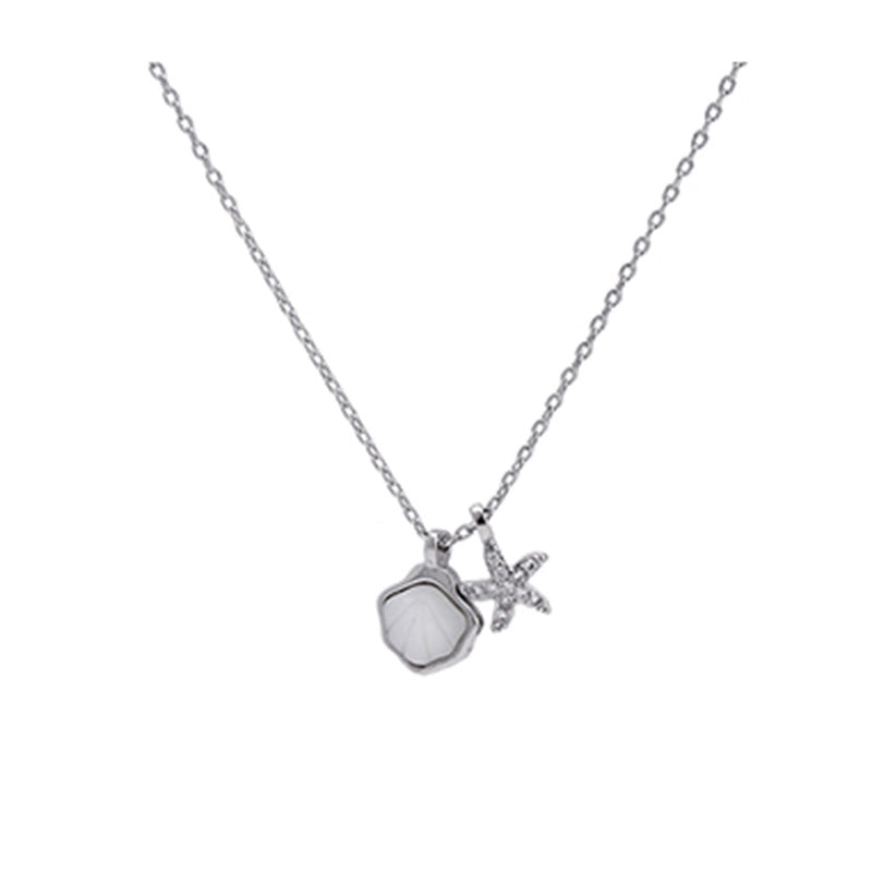 Sterling Sier Starfish Shell Female Temperament Necklaces