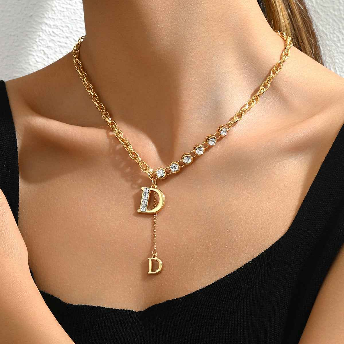 Women's Sweet Korean Style Fresh Personalized English Letters Design Clavicle Necklaces