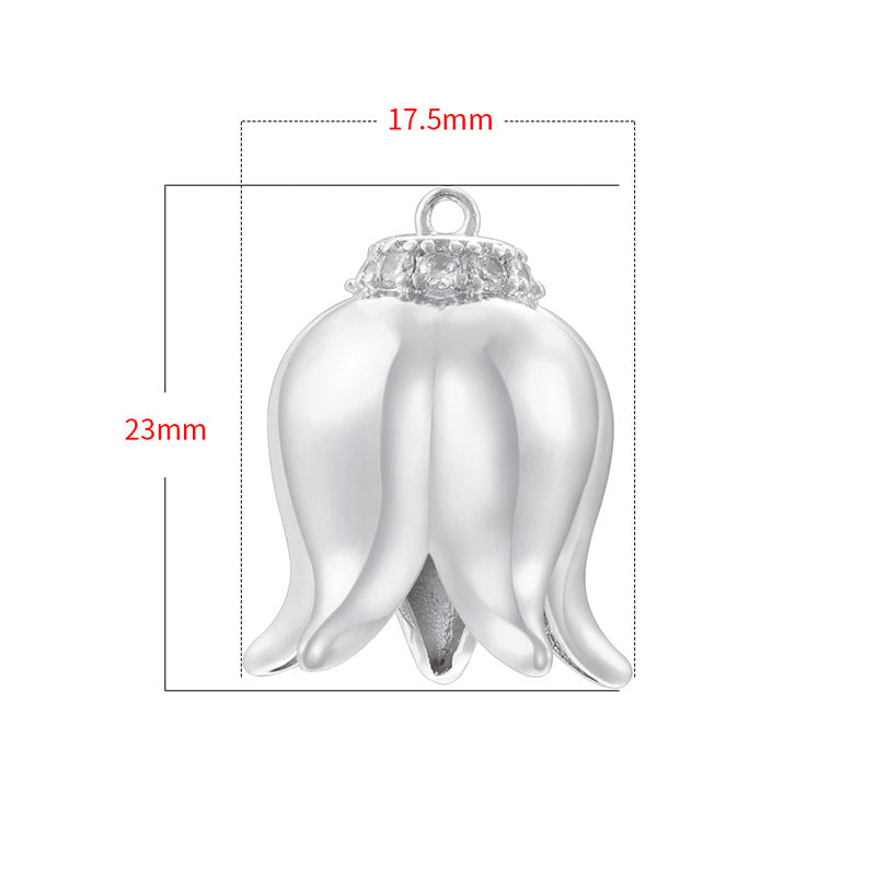 Fashion Copper Inlaid Zirconium Lily Exquisite Pendants