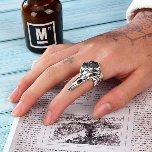 Men's Retro Vikings Bird Skull Trendy Hip Rings