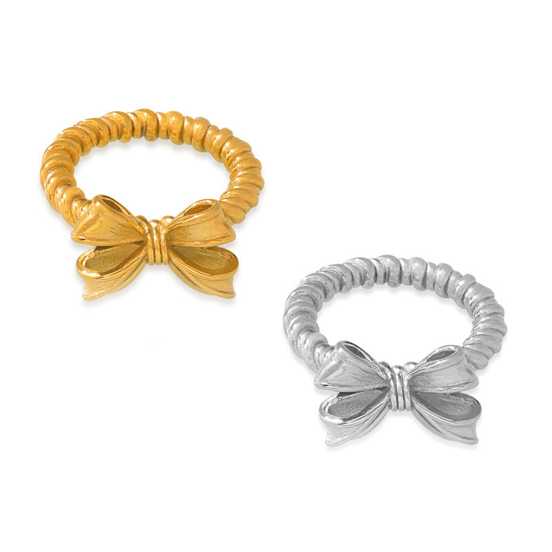 Commuter Personalized Minority Elegant Bow Light Rings