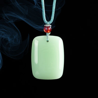 Women's & Men's Natural Jade Peace Buckle Braided Rope Necklaces