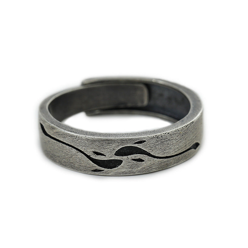 Each Other Retro Distressed Couple Design Sense Rings