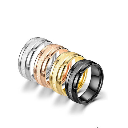 Men's Titanium Steel Black Fashion Temperament Couple Rings