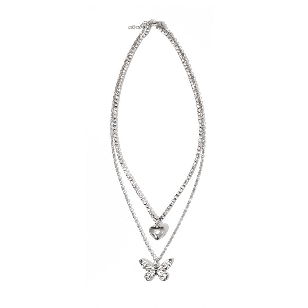 Full Diamond Box Chain Love Creative Necklaces