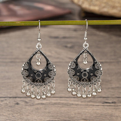 Women's Indian Style Ornament Bohemian Tassel Bell Earrings
