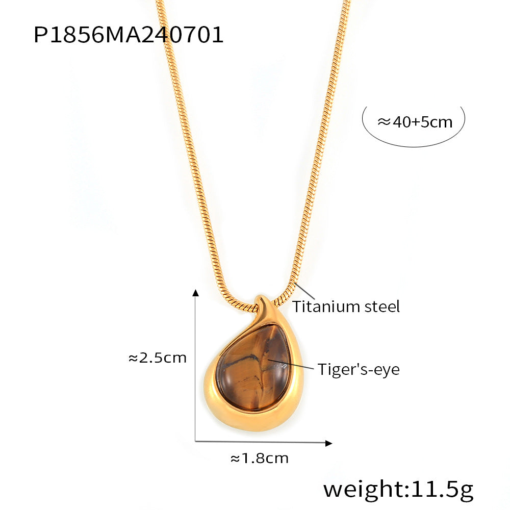 Elegant Personalized Niche Accessories Water Drop Shape Inlaid Necklaces