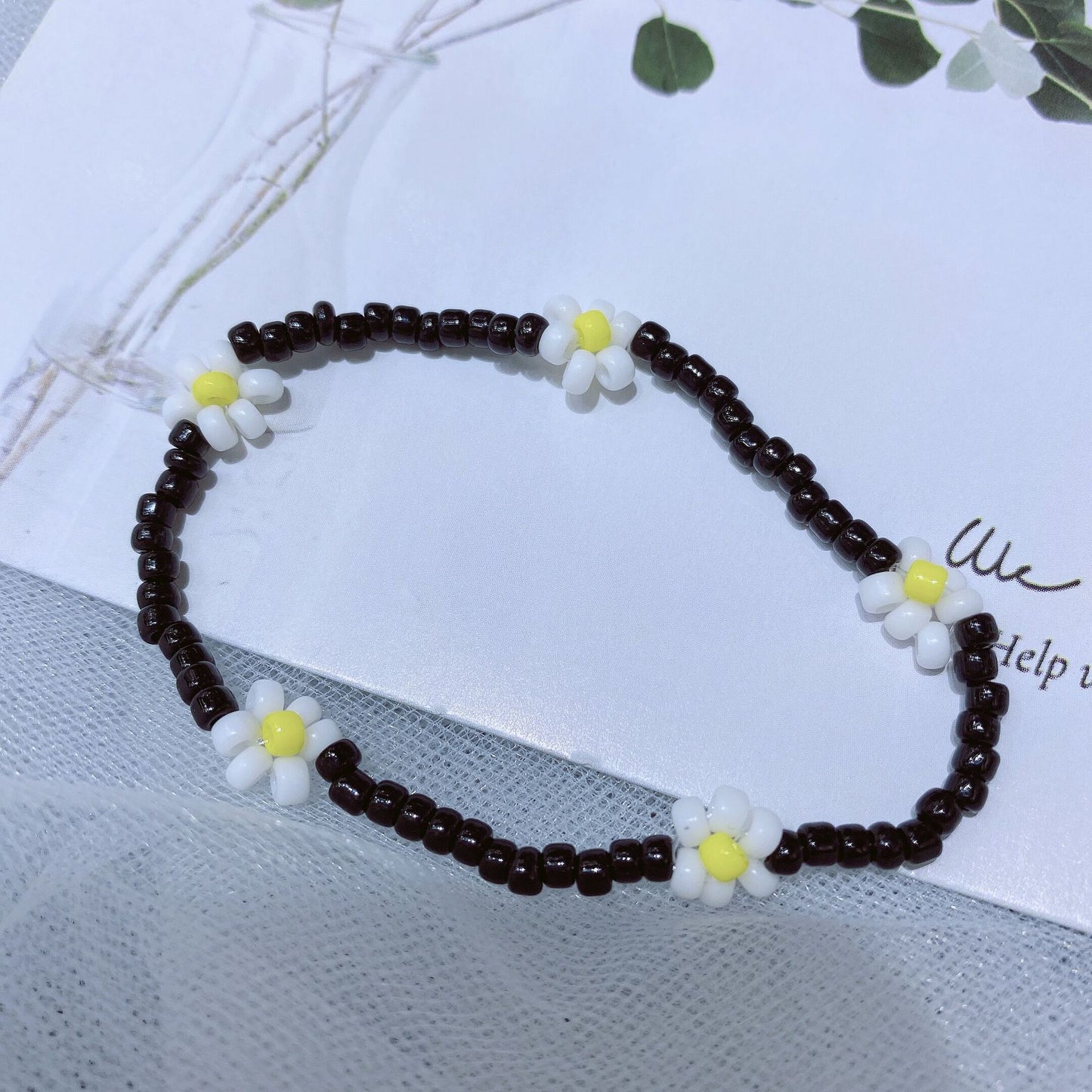 Women's Summer High-grade Colorful Flower Beaded Little Daisy Versatile Bracelets