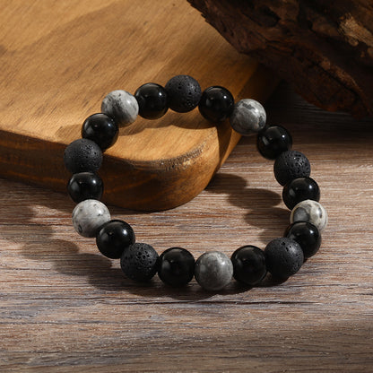 Hematite Domineering For Boyfriend Volcanic Rock Tigereye Couple Bracelets