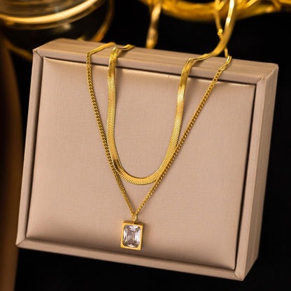 With Niche Advanced Gold-plated Double Layer Necklaces