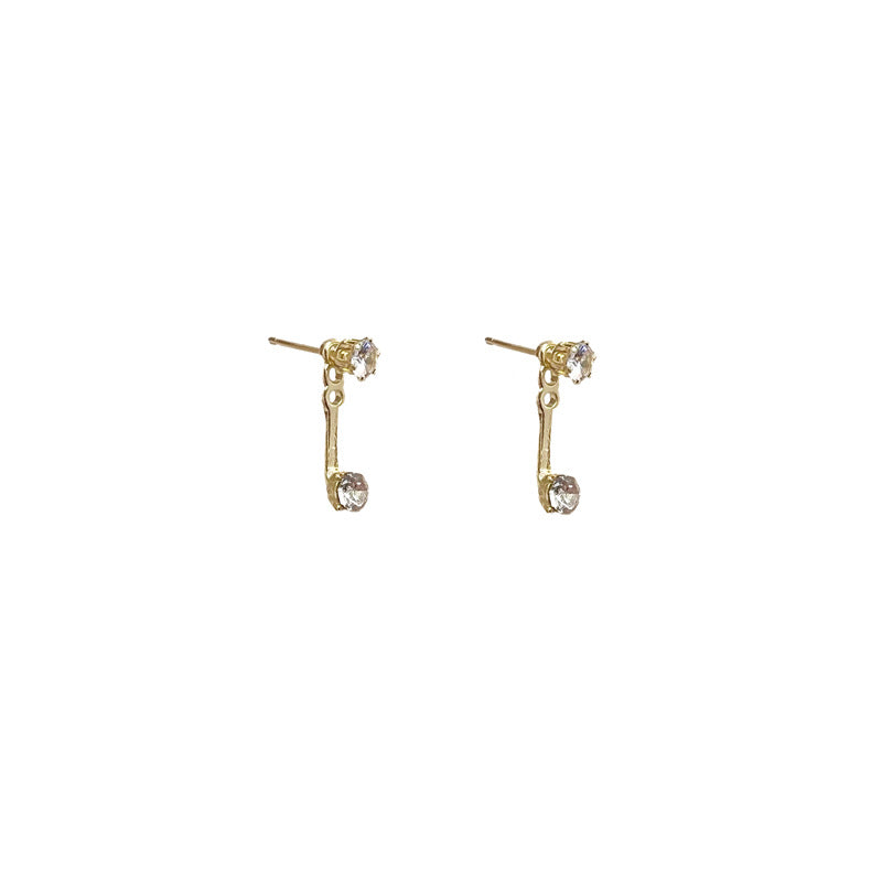 Zircon Hanging On Back Of Ear Pearl Light Earrings