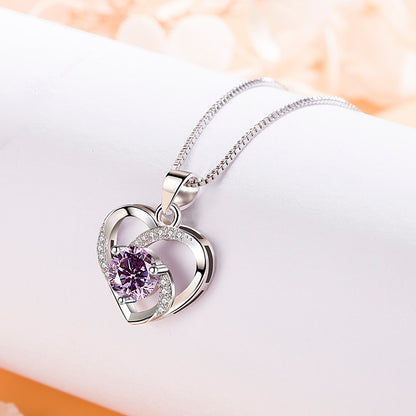 Heart Shape With Diamond Heart-shaped Simple Pendants