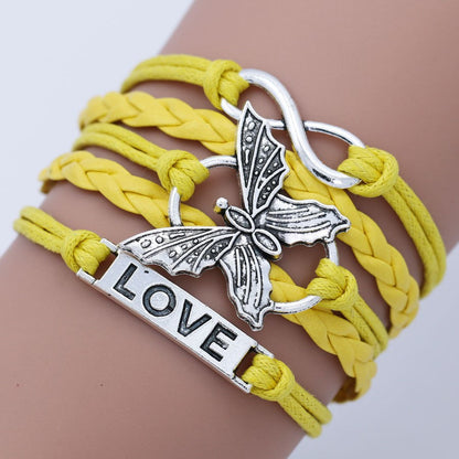 Multicolor Butterfly Word Plate Infinite Accessories Bracelets