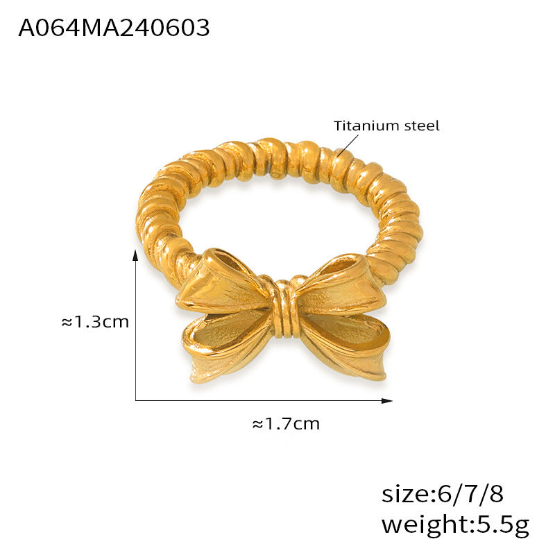 Commuter Personalized Minority Elegant Bow Light Rings