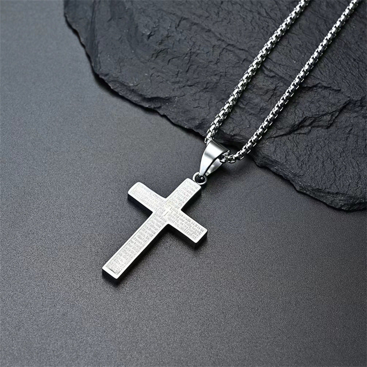 Men's Cross Fashion Trend Lettering Jewelry Stainless Necklaces