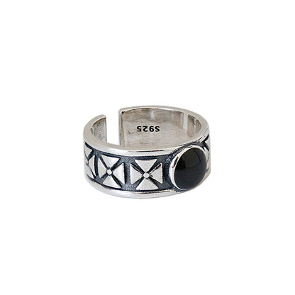 Women's Korean Style Sterling Sier Niche Retro Rings