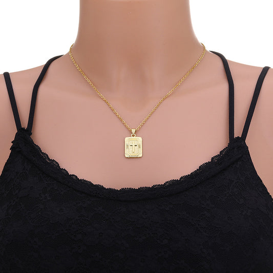 Women's & Men's Popular Fashion Cross Stainless Steel Gold Chain Small Necklaces