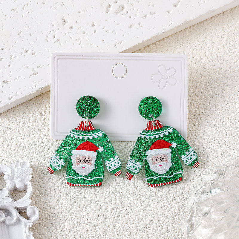 Christmas Cute Tree Snowflake Female Fashion Earrings