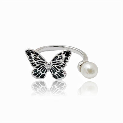 Women's Butterfly Flower Open Design Retro Fashion Rings