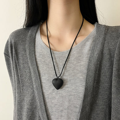 Women's Love Long Leather Rope Adjustable Sweater Necklaces