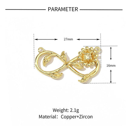 Rose Female Eternal Butterfly Real Gold Copper Pendants