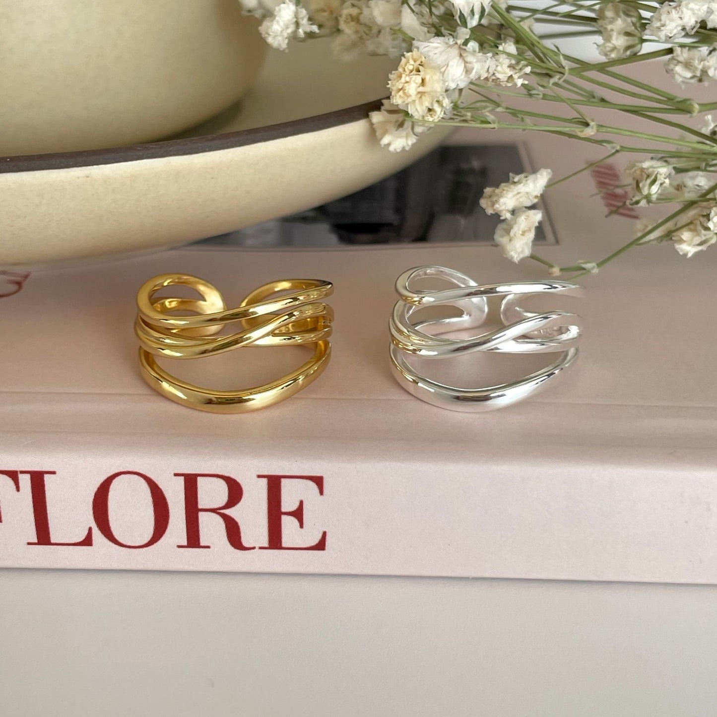 Style Designer French Sterling Sier Irregular Rings