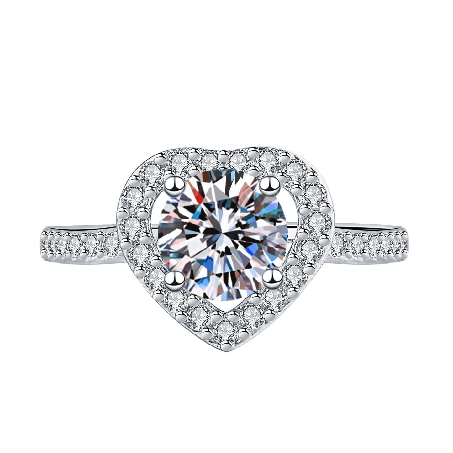 Elegant Imitation Moissanite Open Adjustable Live Broadcast Rings