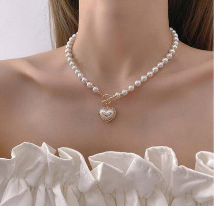 Imitation Pearl Love Cold Wind Sweet Necklaces