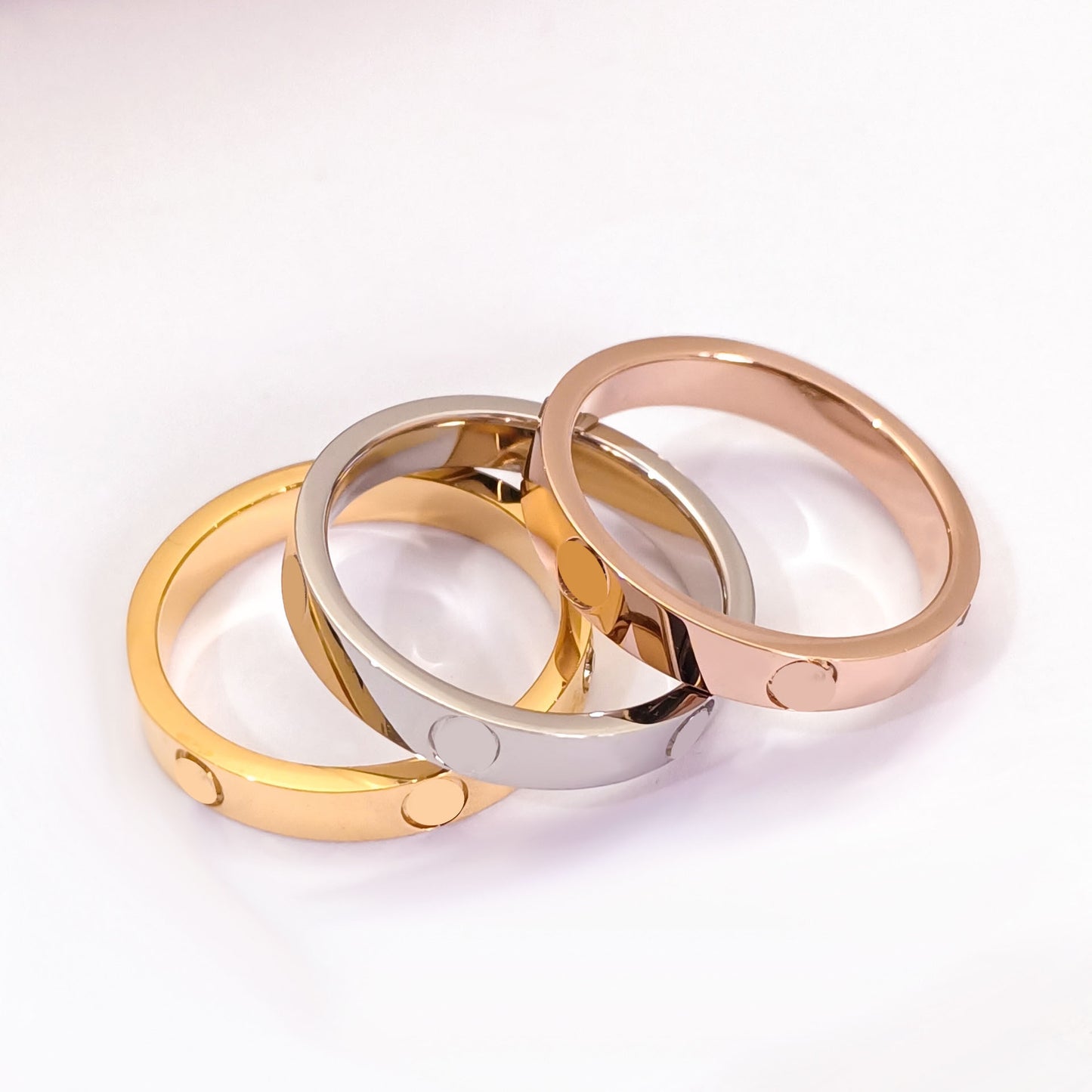 Simple Female Titanium Steel No Fading Couple Rings