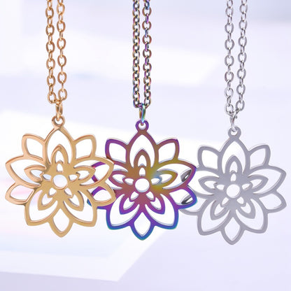 Lotus Ornament Accessories Colorful Steel Stainless Pendants