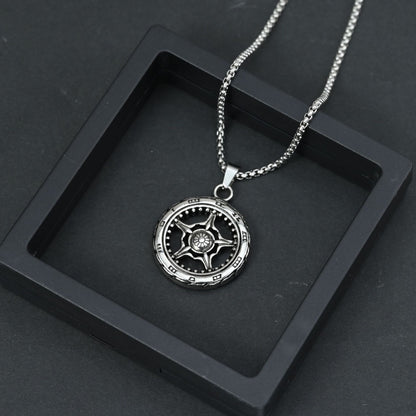 Men's Street Stylish Round Six-pointed Star Sun Necklaces