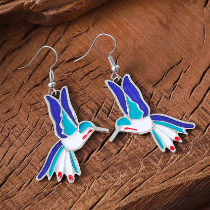 Women's Design Vintage Hummingbird Small Exquisite Versatile Flying Earrings