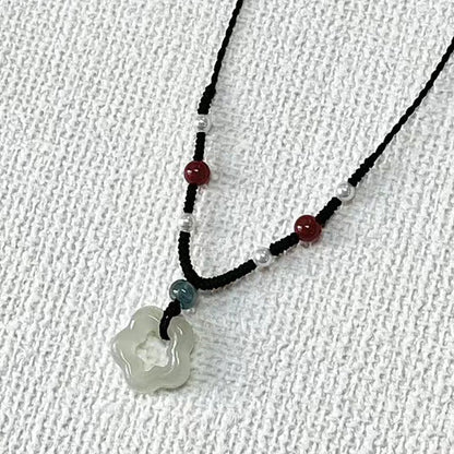 Butterfly Petal Imitation Jade Female Niche Hand-woven Necklaces